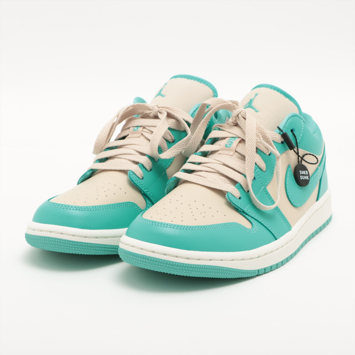 Nike AIR JORDAN 1 LOW Leather Sneakers 27㎝ Ladies' Beige x green DC0774-131 There is a box