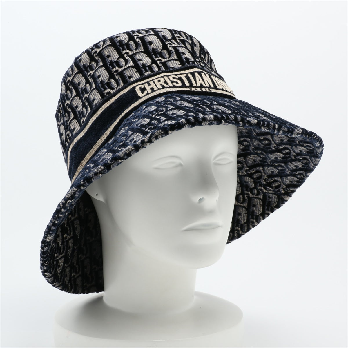 Christian Dior Oblique Hat 59 Cotton×rayon×nylon Navy blue 05CDO924I134