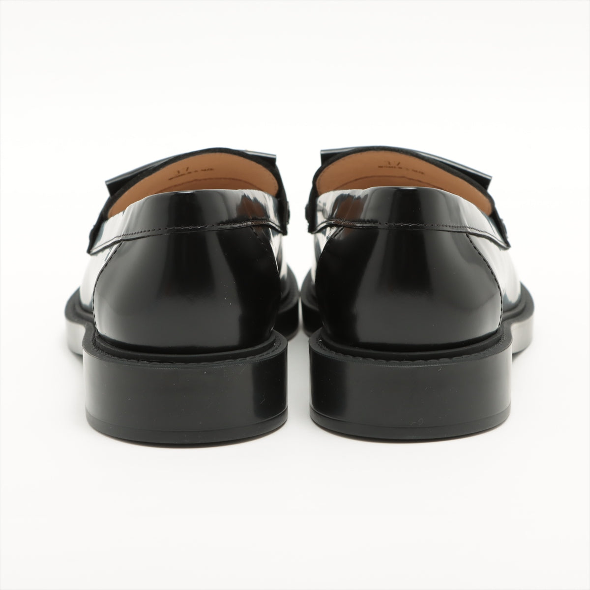 Tod's Leather Loafer 37 Ladies' Black T TIMELESS Fringe