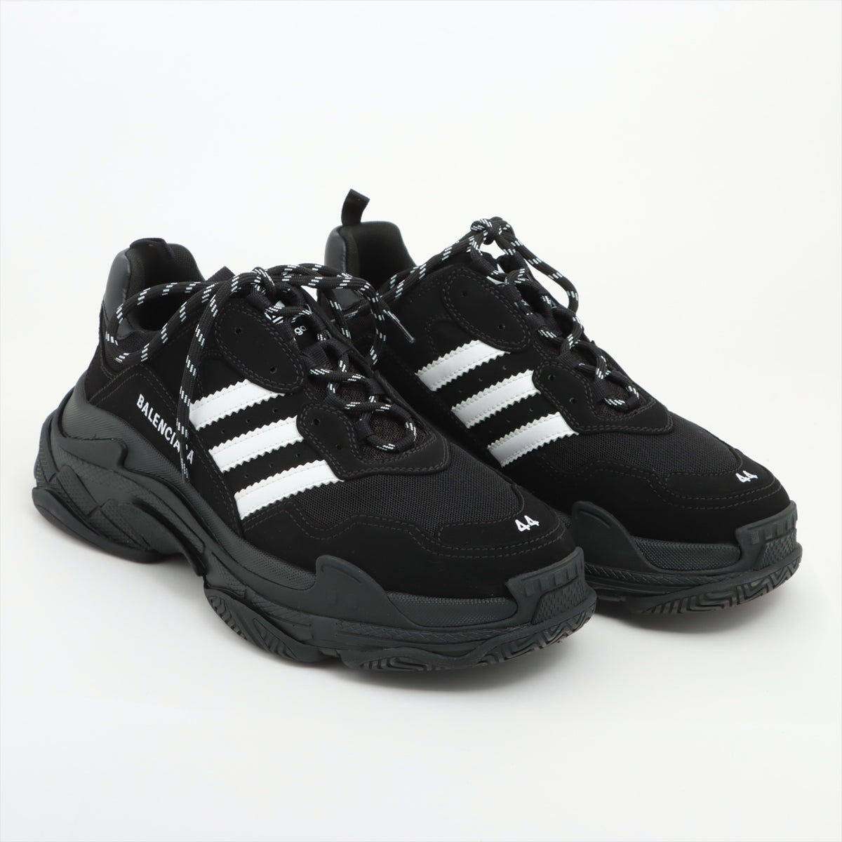 Balenciaga x adidas Triple s Leather x mesh Sneakers 44 Men's Black × White 71281