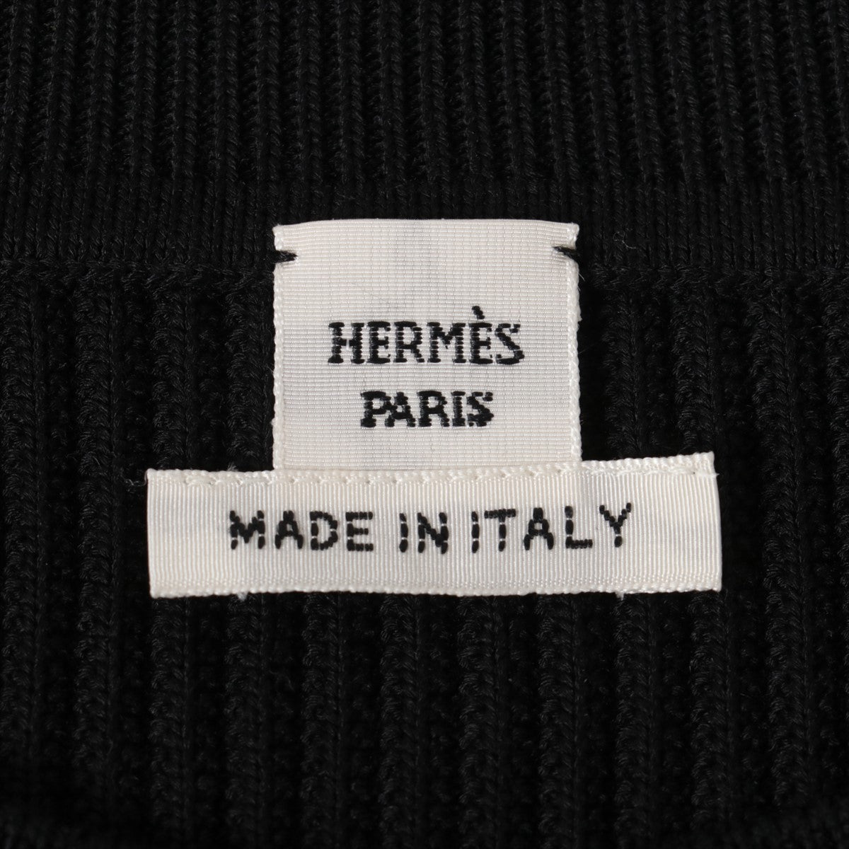 Hermès Rayon × Silk Short Sleeve Knitwear 34 Ladies' Black  Chain