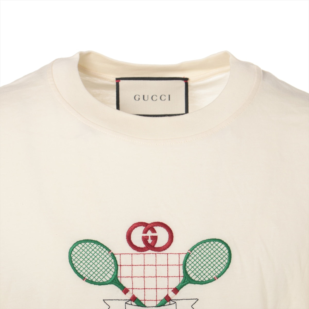 Gucci Cotton T-shirt L Men's Ivory  580762 tennis