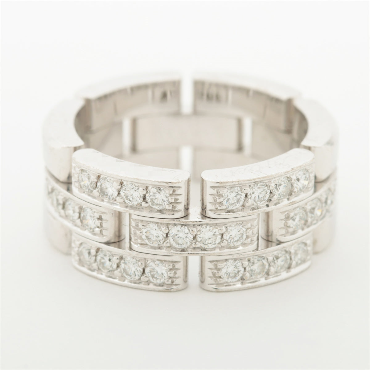 Cartier Maillon Panthère half diamond rings 750(WG) 11.8g 49