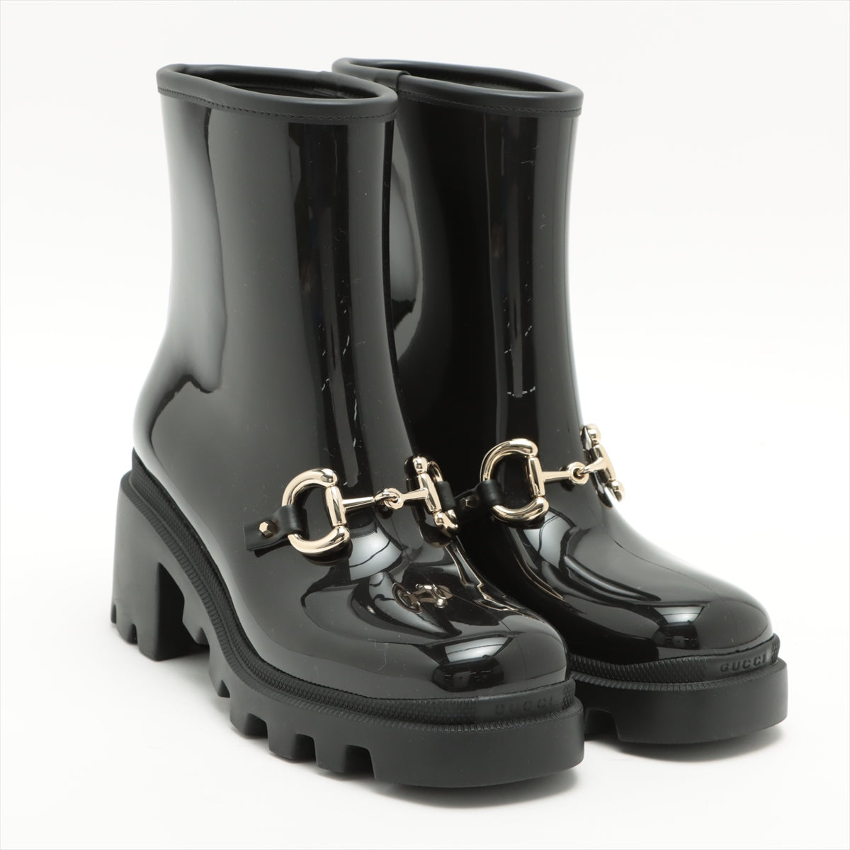 Gucci Horse Bits Rubber Boots 38 Ladies' Black 670407