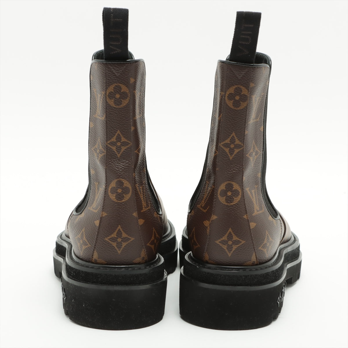 Louis Vuitton 20 years Leather Side Gore Boots 7 Men's Brown DI1200 box There is a bag Monogram