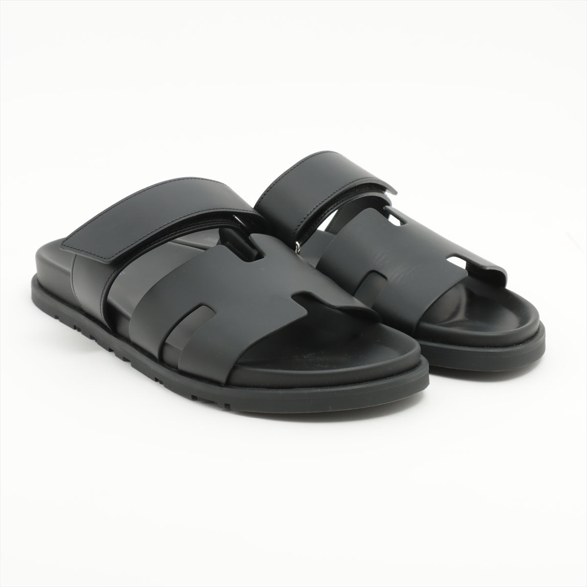Hermès Cypre Leather Sandals 41 Men's Black box There is a bag