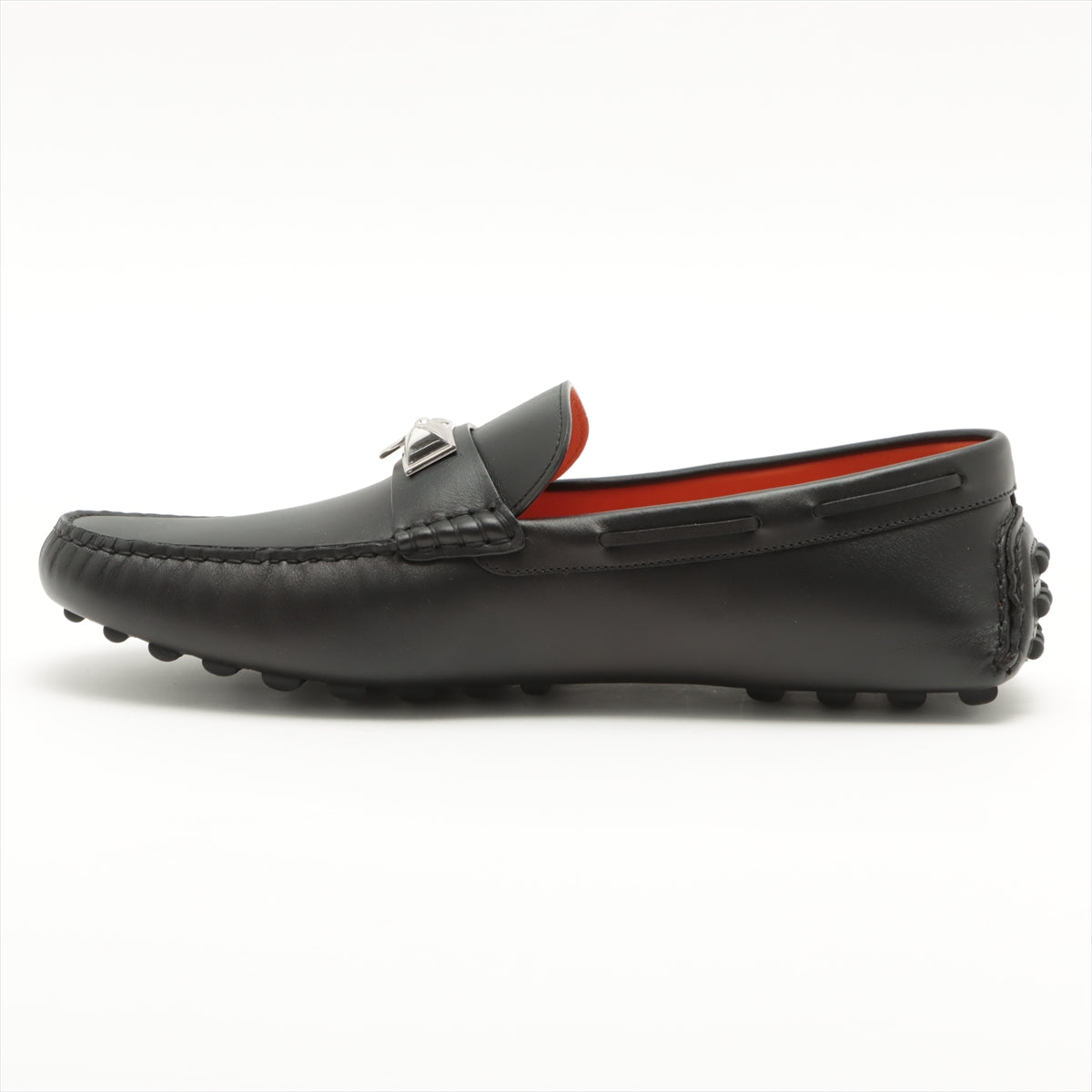 Hermès Leather Driving shoes 43 Men's Black Irving Collier de Chian