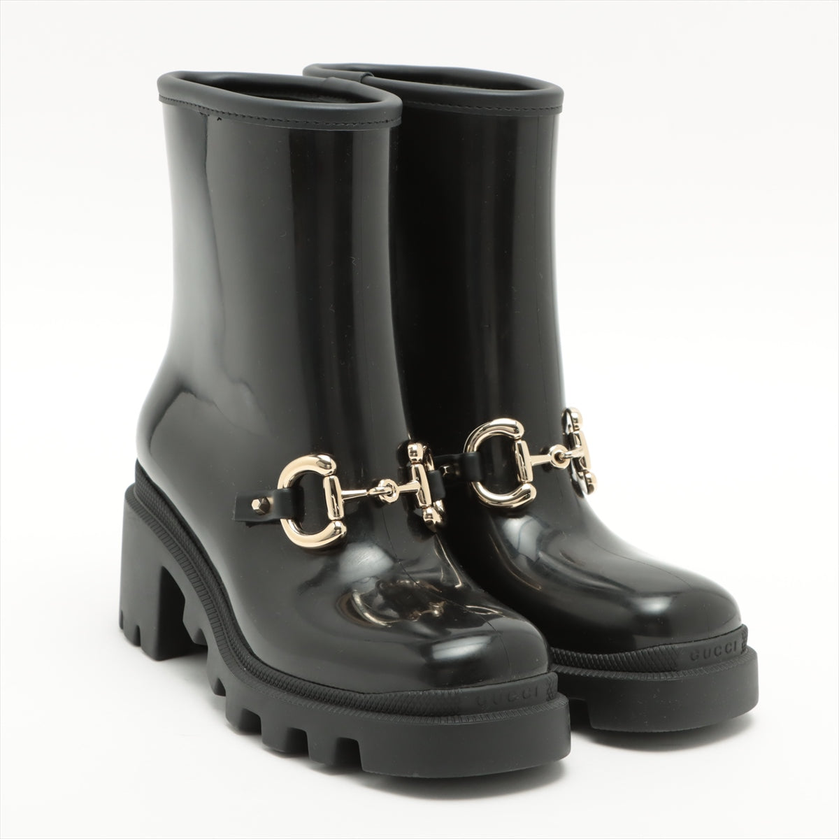 Gucci Horse Bits Rubber Boots 34 Ladies' Black 670407