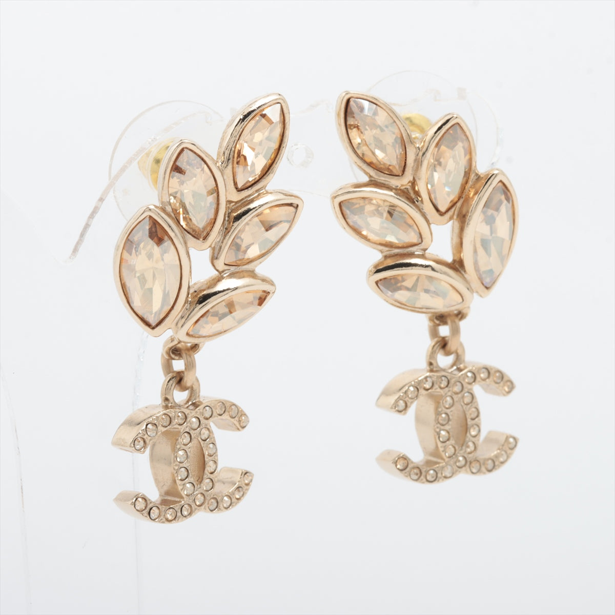Chanel Coco Mark B22K Piercing jewelry (for both ears) GP×inestone Gold