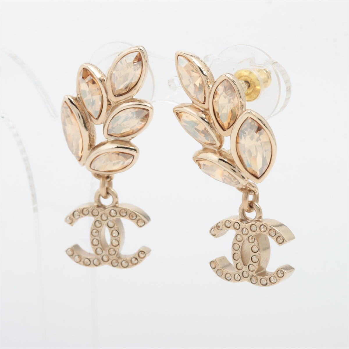 Chanel Coco Mark B22K Piercing jewelry (for both ears) GP×inestone Gold