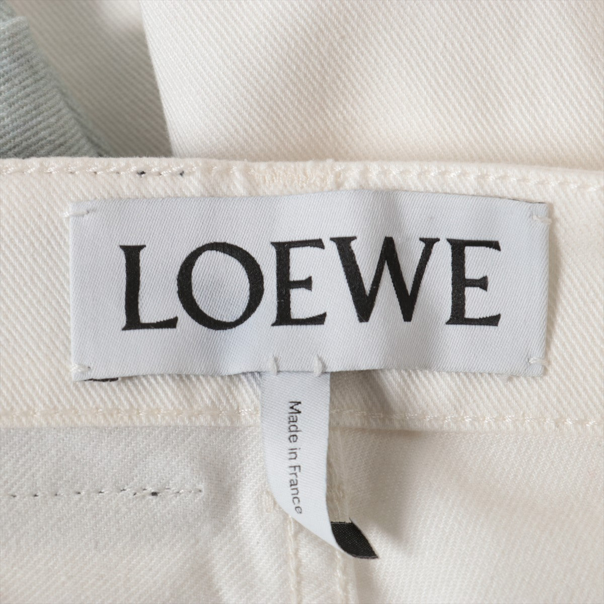 Loewe Anagram Cotton & polyurethane Denim pants 38 Ladies' White