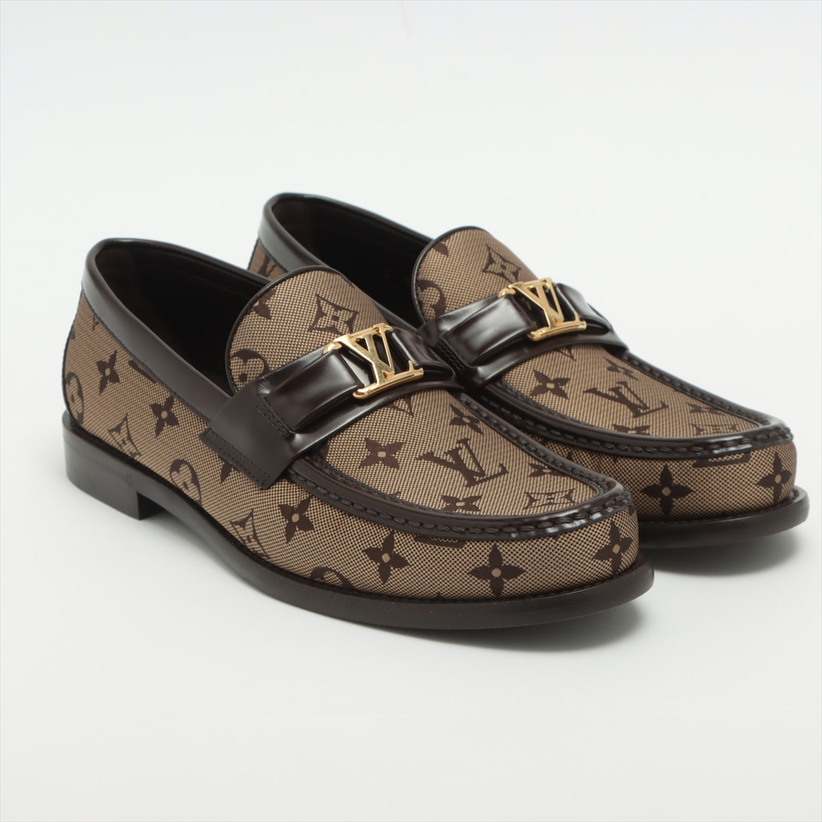 Louis Vuitton Major line 23 years Canvas & leather Loafer 6 Men's Brown FA0233 box There is a bag Monogram