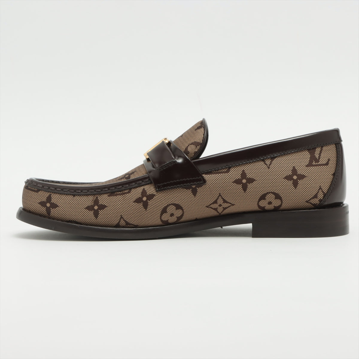 Louis Vuitton Major line 23 years Canvas & leather Loafer 6 Men's Brown FA0233 box There is a bag Monogram
