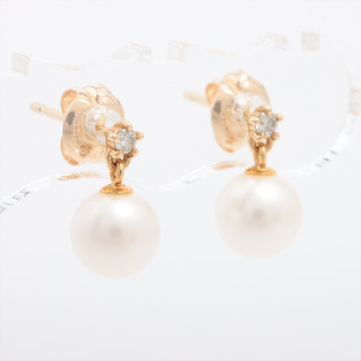 4℃ Pearl diamond Piercing jewelry K10(YG) 0.8g Approx. 5.5mm