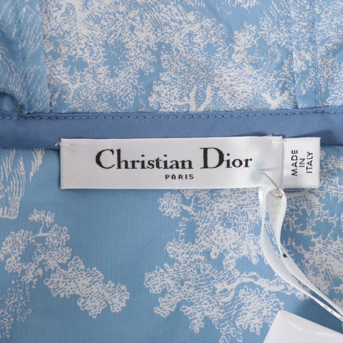 Christian Dior Toile Doo JUY Polyester Dress 38 Ladies' Blue x white  147R40A2826