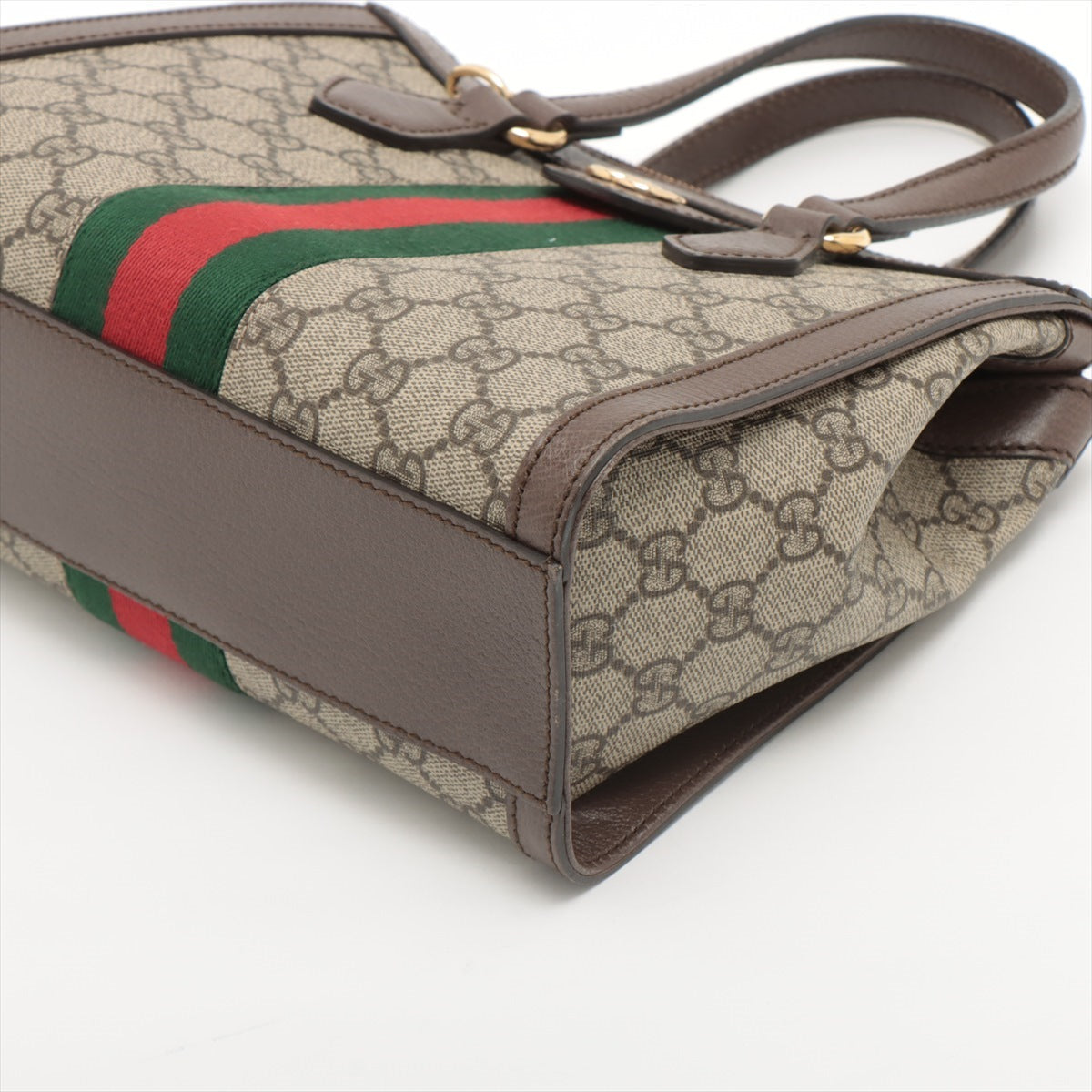Gucci GG Supreme Ophidia PVC & leather 2way handbag Beige×Brown 547551