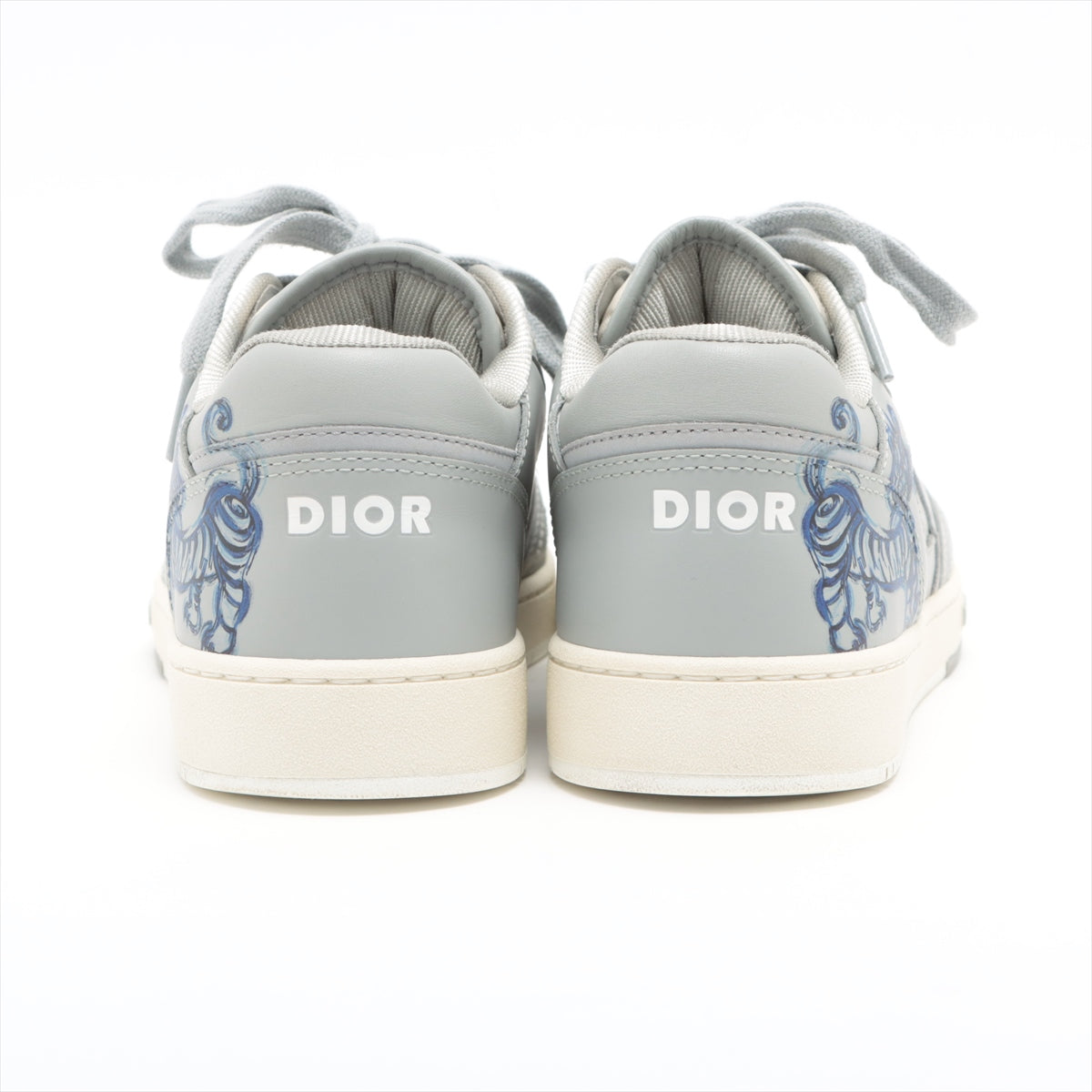 Dior x Kenny Scharf Leather Sneakers 39 Men's Grey B27 Oblique