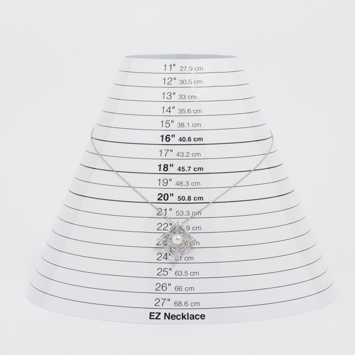 TASAKI Pearl diamond Necklace K18WG 8.4g 0.45 0.05 Approx. 8.0mm