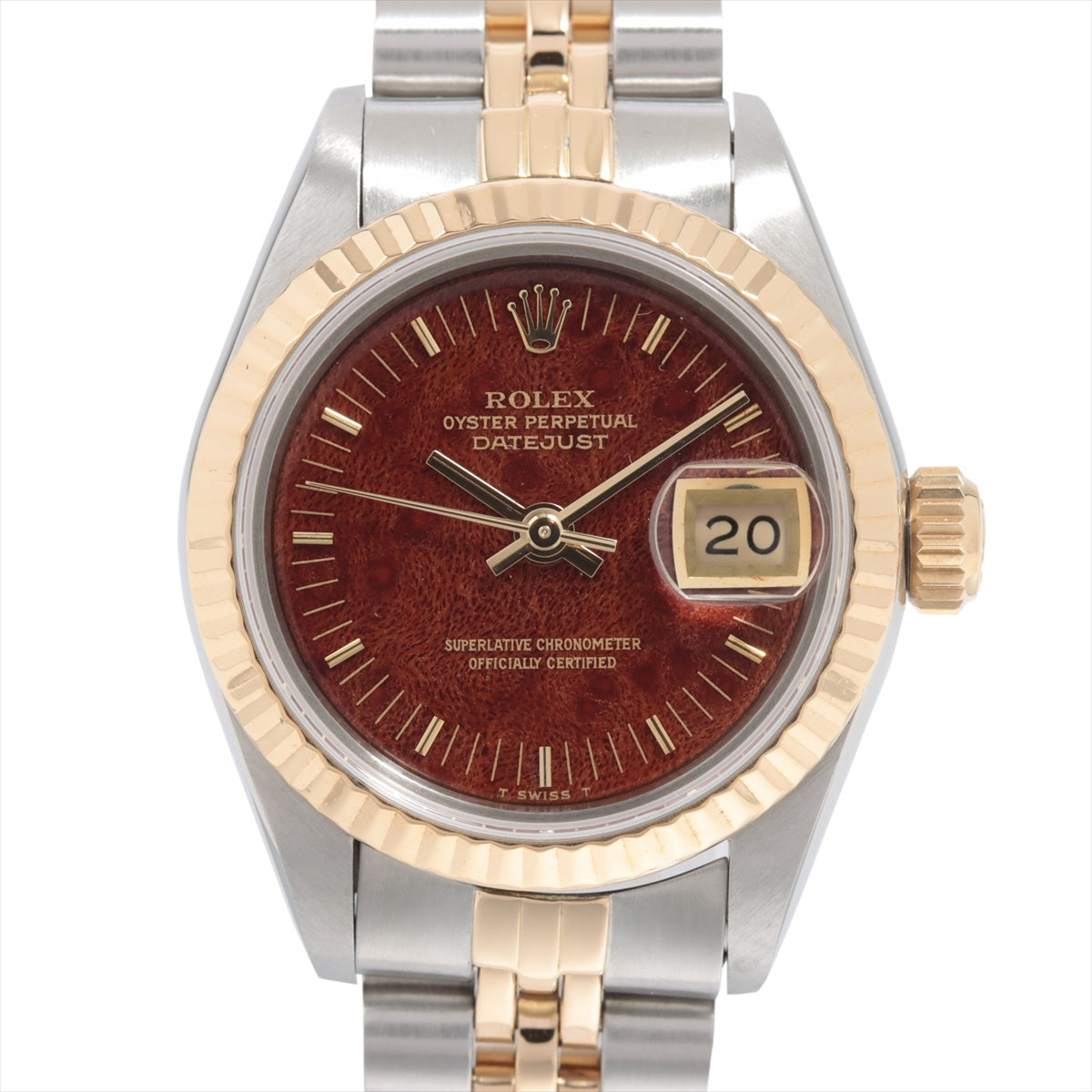 Rolex Datejust 69173 SS×YG AT mahogany dial