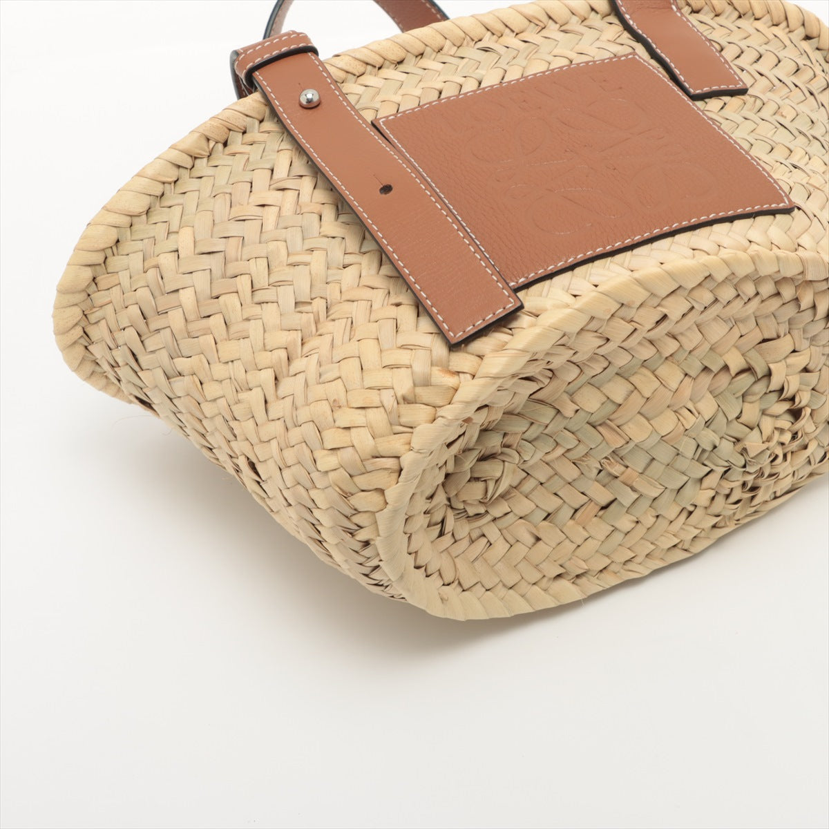 Loewe Basket small Raffia x leather Straw bag Brown