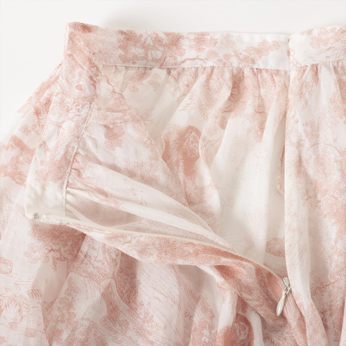 Christian Dior Toile de Jouy Cotton Skirt I42 Ladies' Pink  911J29A3802