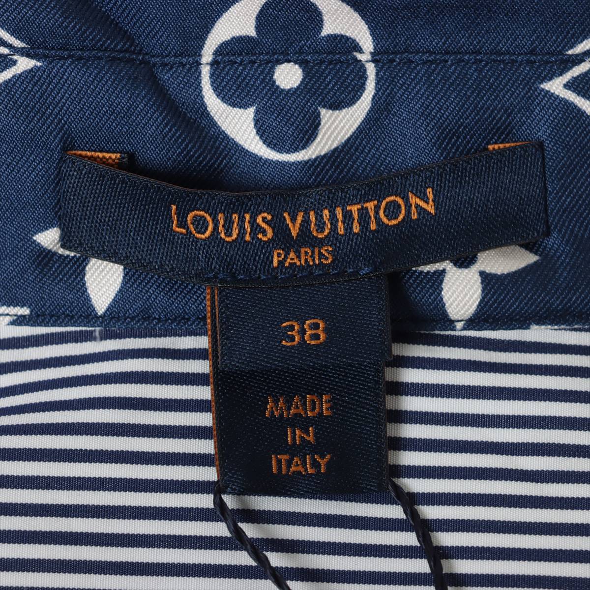 Louis Vuitton Cotton & silk Shirt dress 38 Ladies' Blue  FJDR08VRM stripes belted