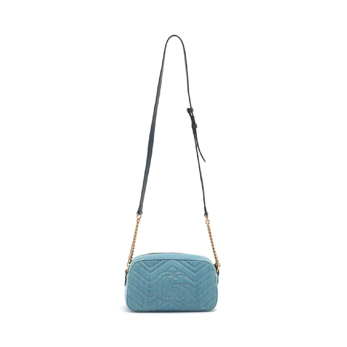 Gucci GG Marmont Denim & leather Chain shoulder bag Blue 447632