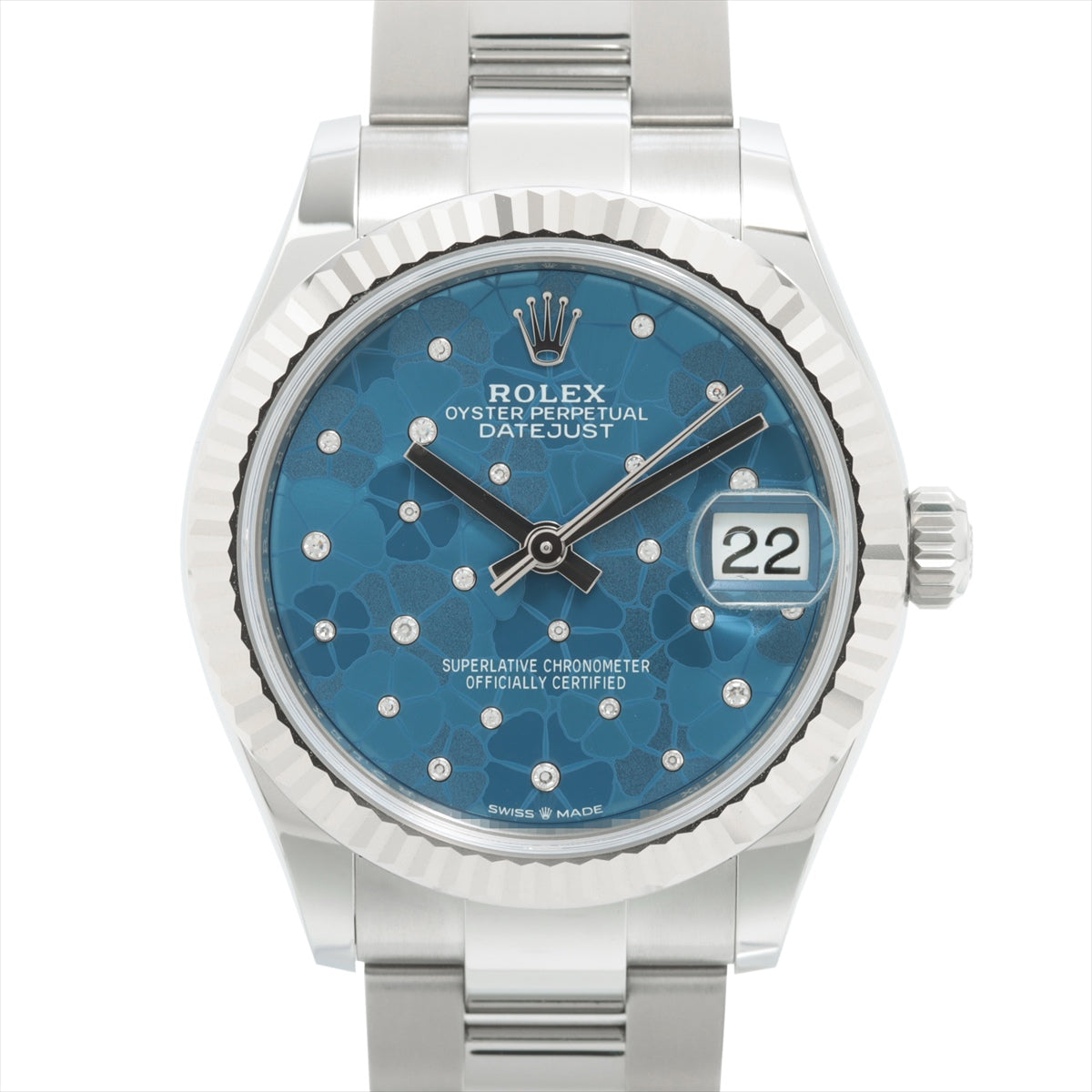 Rolex Datejust 278274 SS×WG AT Blue-Face oyster bracelet Extra-Link3 floral motifs