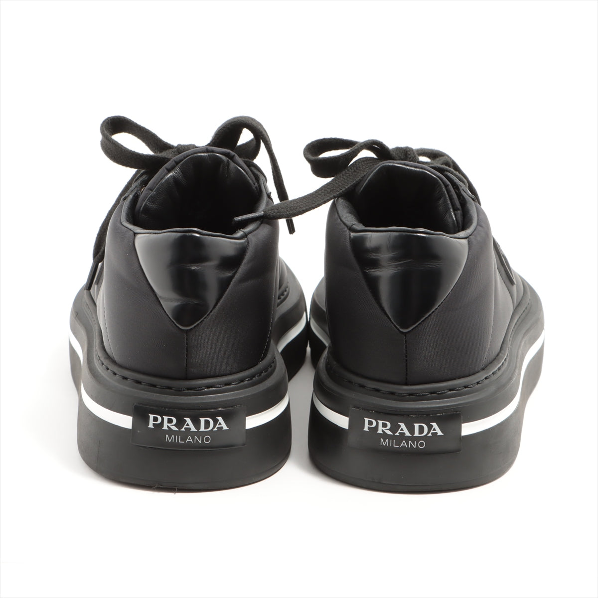 Prada Nylon & leather Sneakers 6 1/2 Men's Black 2EG376  RE-NYLON Triangle logo box There is a bag