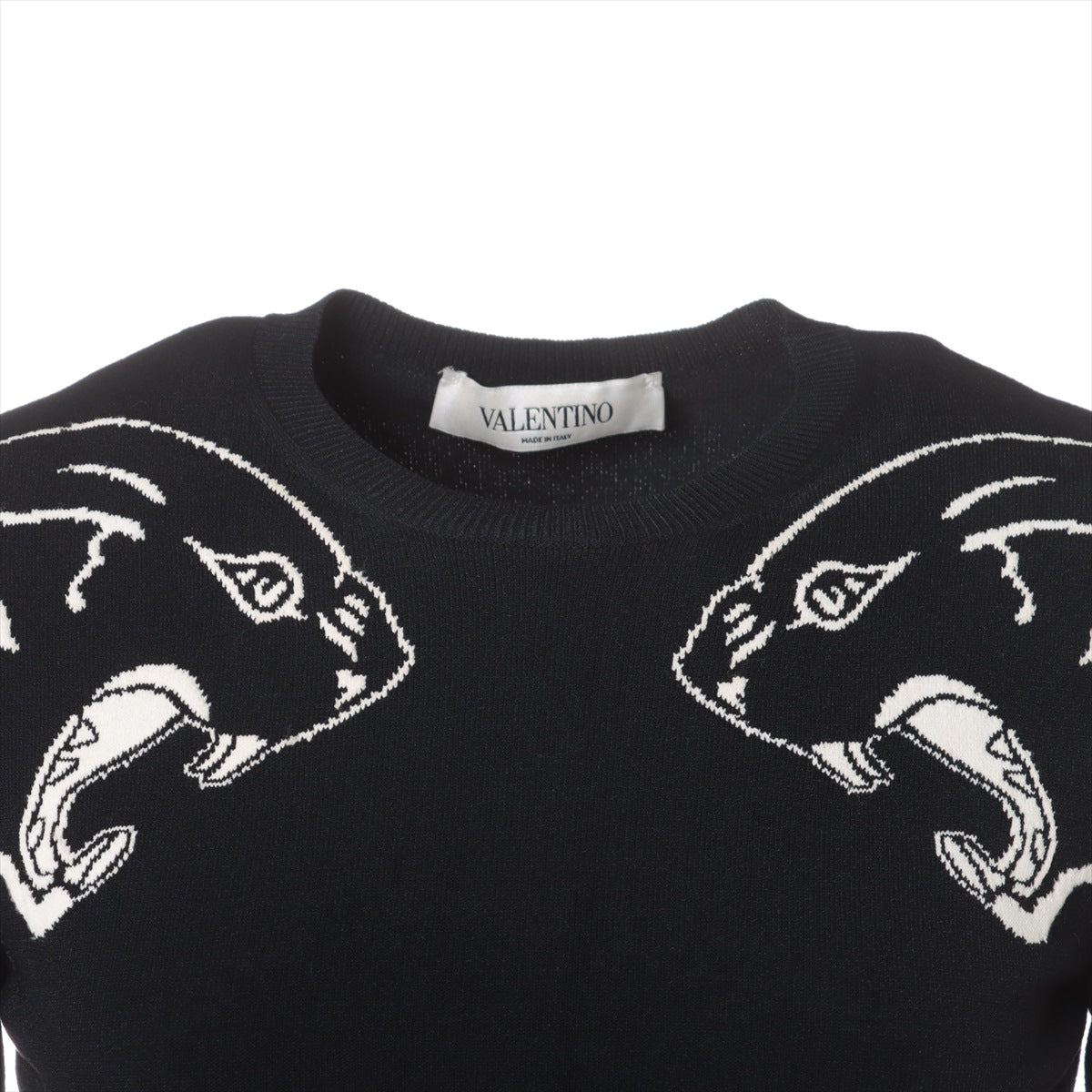 Valentino Polyester × Rayon Knit dress S Ladies' Black  Tiger