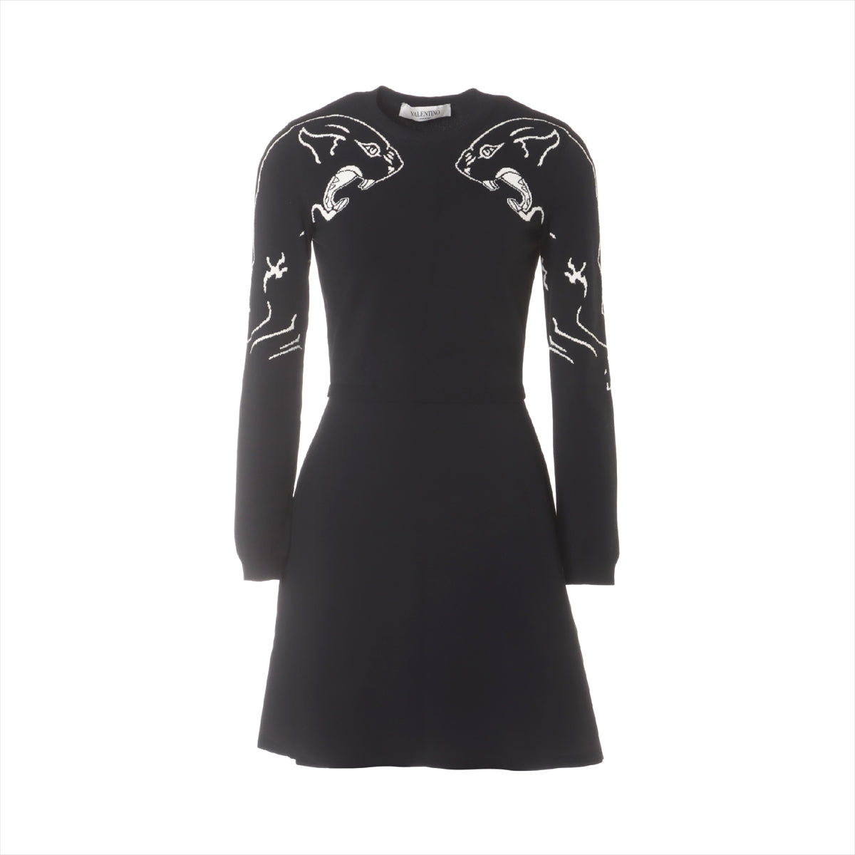 Valentino Polyester × Rayon Knit dress S Ladies' Black  Tiger