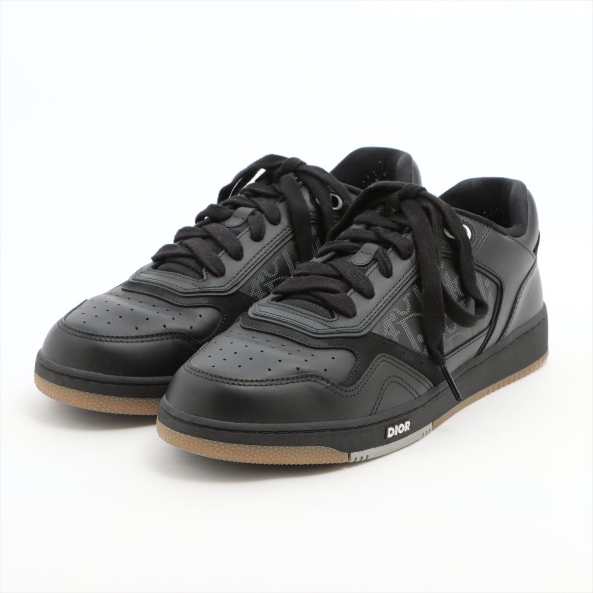 DIOR Oblique Leather Sneakers 42 Men's Black B27