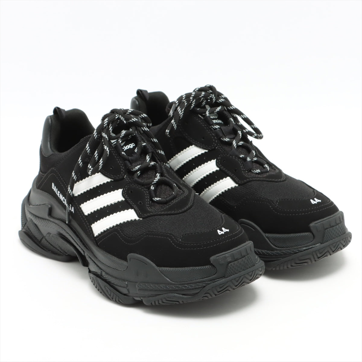 Balenciaga x adidas Triple s 23SS Mesh x leather Sneakers 29㎝ Men's Black × White 712821 box There is a bag