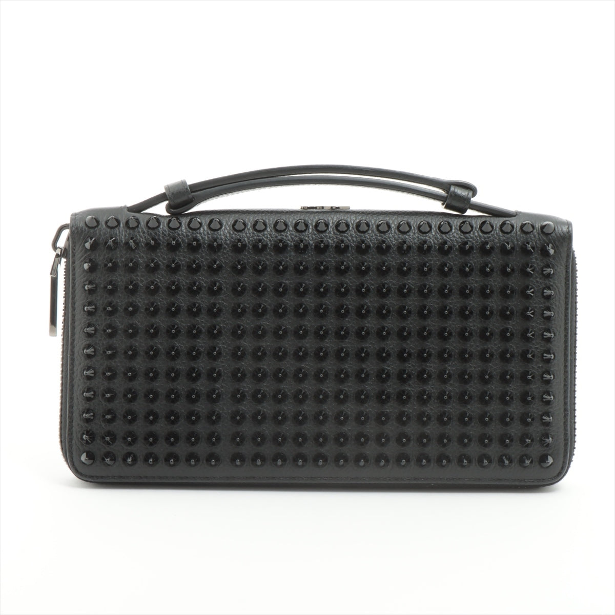 Christian Louboutin Panettone Leather Round-Zip-Wallet Black