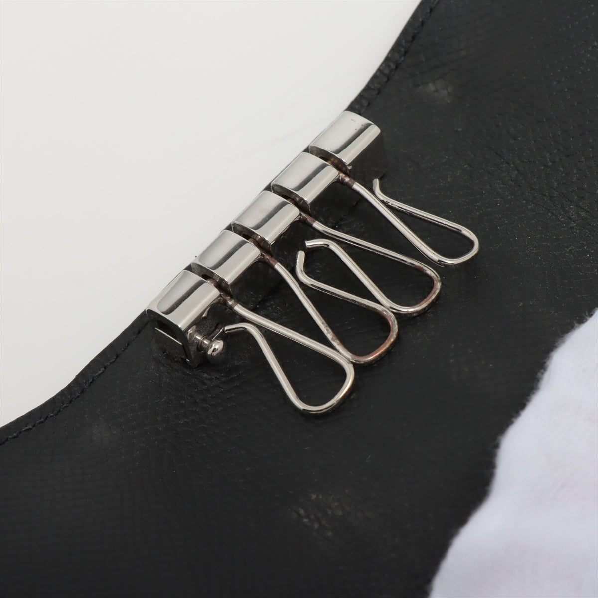 Hermès Bearn Veau Epsom Key case Black Silver Metal fittings Z: 2021