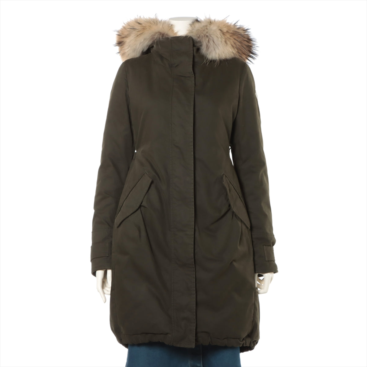 Moncler 16 years Cotton Down coat 1 Ladies' Khaki  EVANTHIA Removable fur