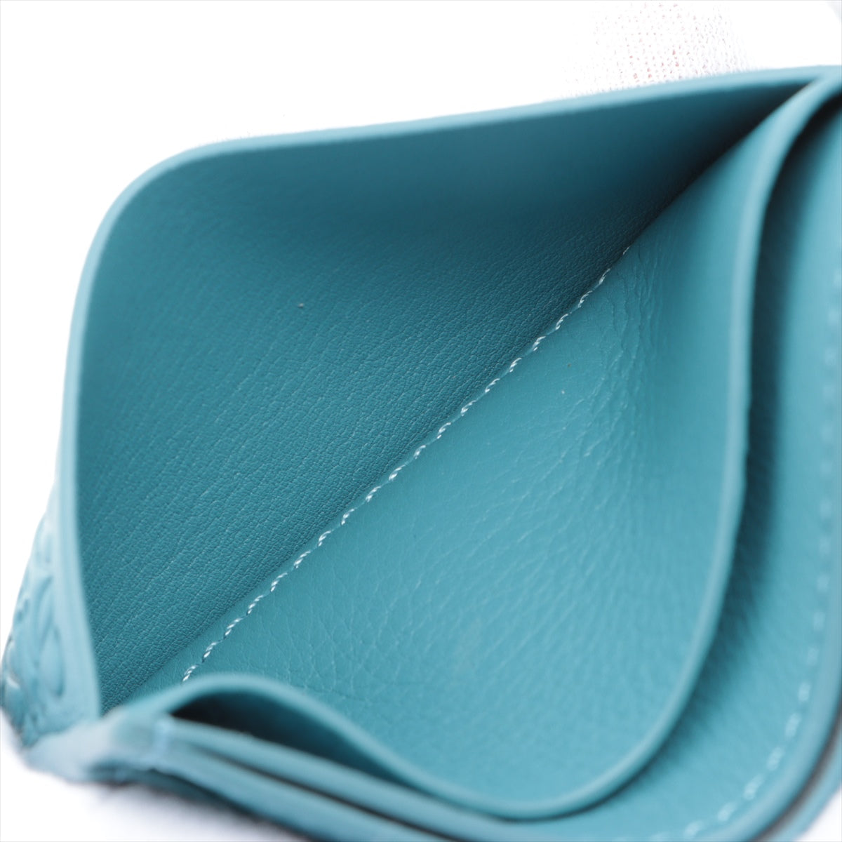 Loewe Anagram Leather Card case Blue
