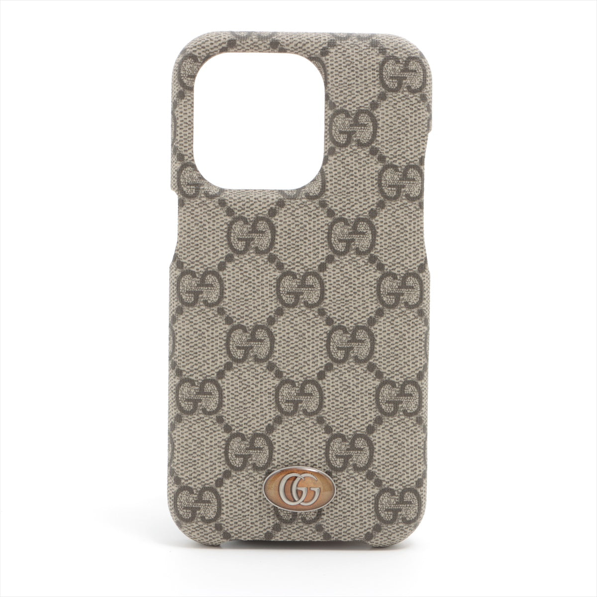 Gucci GG Supreme PVC & leather Mobile phone case Beige IPHONE 14 PRO 753610