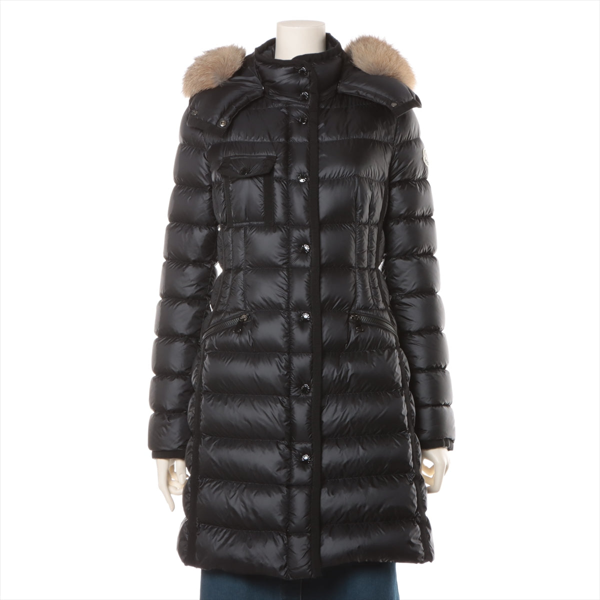 Moncler HERMIFUR 19-year Nylon Down coat 0 Ladies' Black  Removable hood
