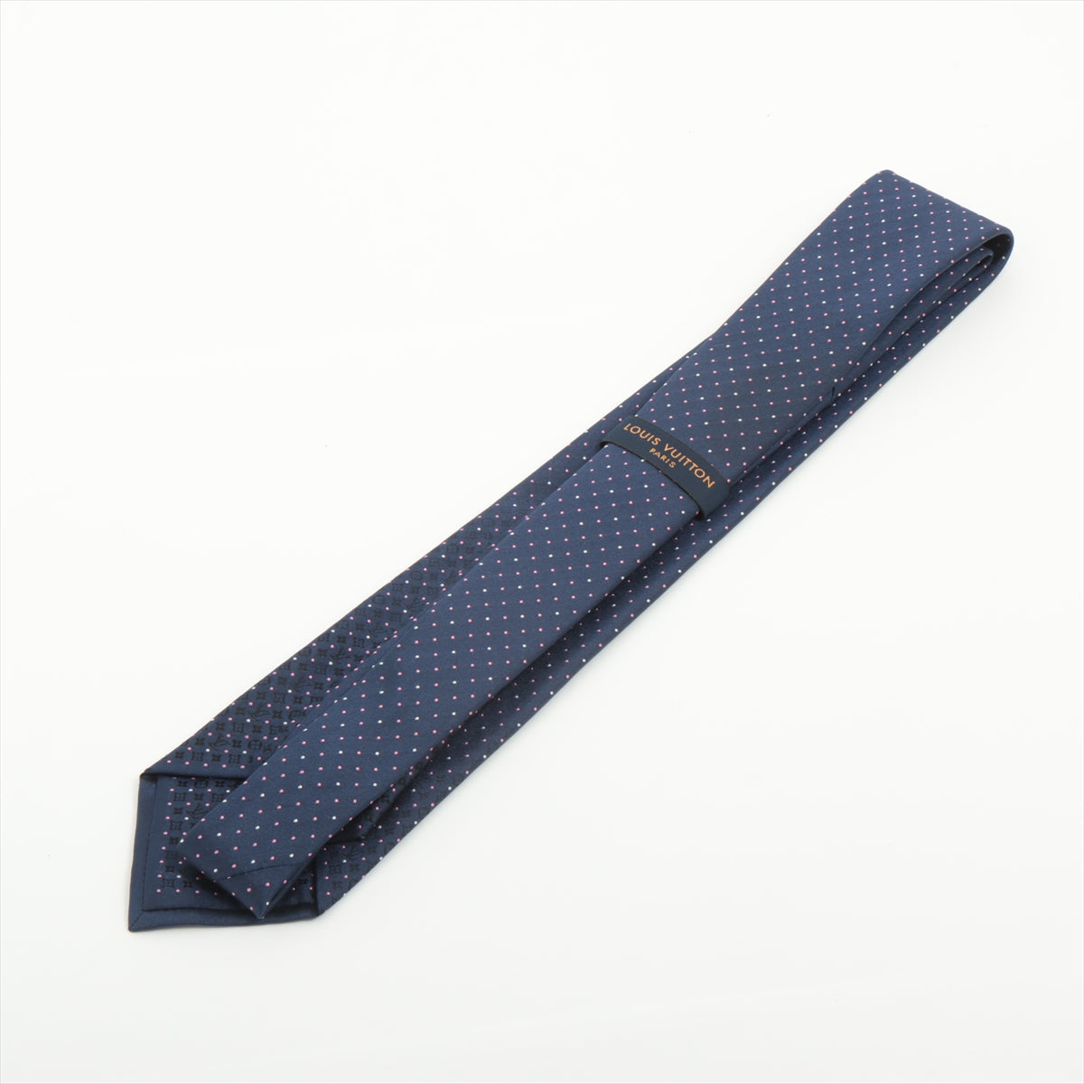 Louis Vuitton M73548 Cravat microdots OS0139 Necktie Silk Navy blue