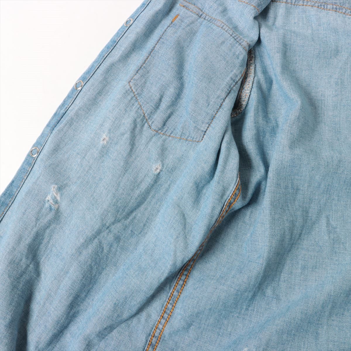Saint Laurent Paris 18 years Cotton Denim shirt S Blue  560476 Damage processing