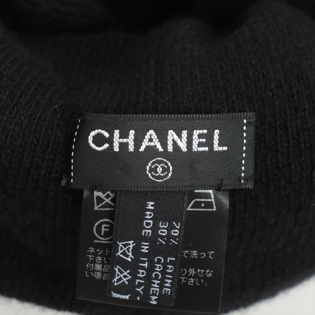 Chanel Coco Mark Knit cap Wool & cashmere Black