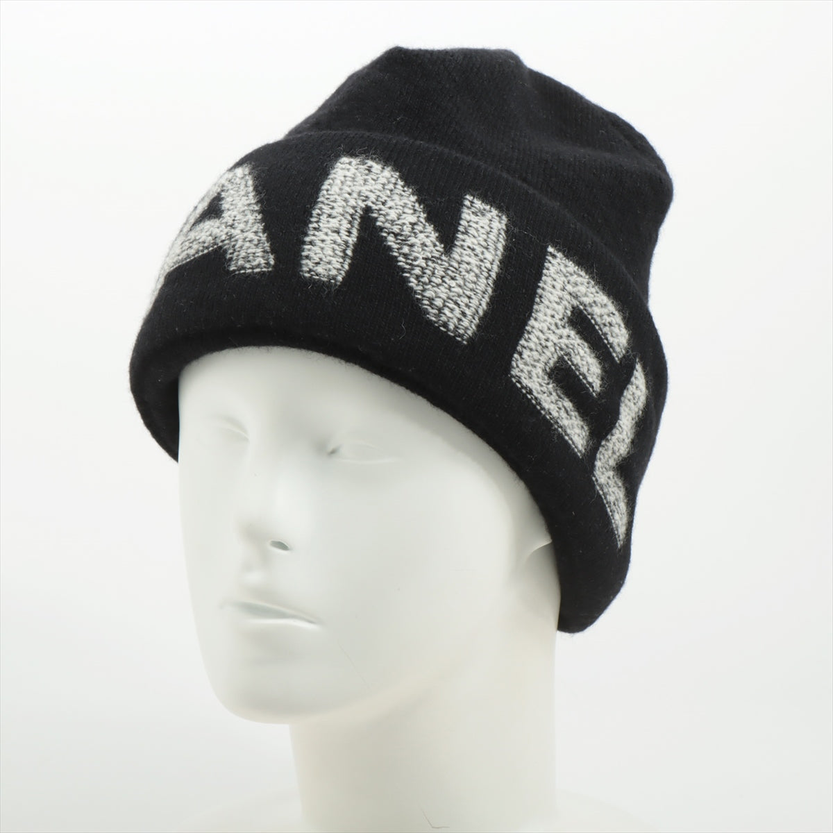 Chanel Coco Mark Knit cap Wool & cashmere Black