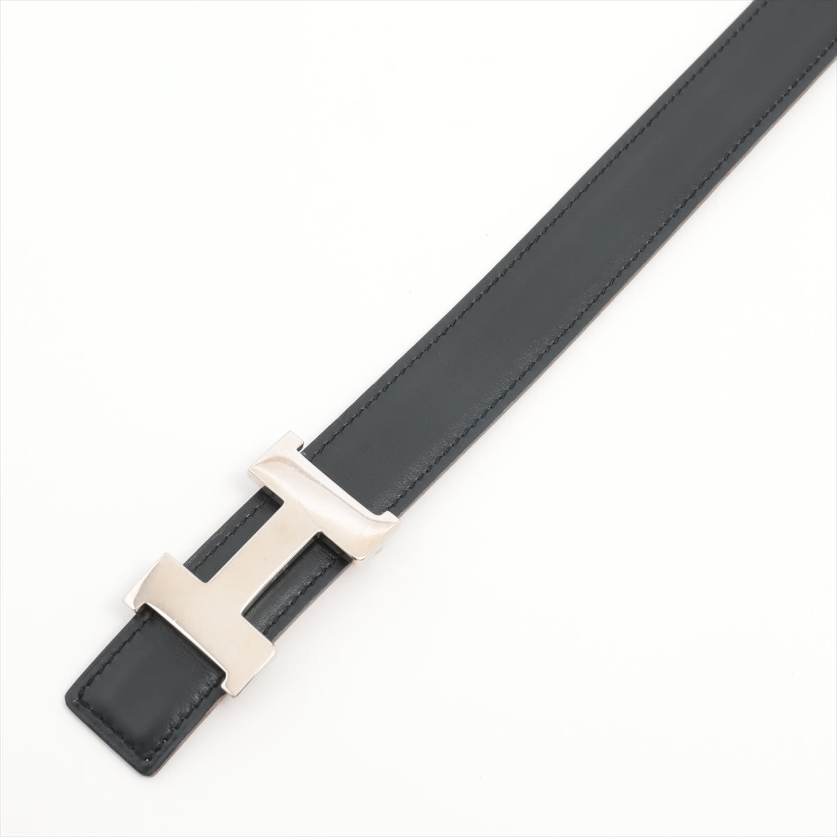 Hermès Mini Constance H Belt □ E: 2001 Belt 65 Leather Black × Brown Scratched Wears Losing luster Dents