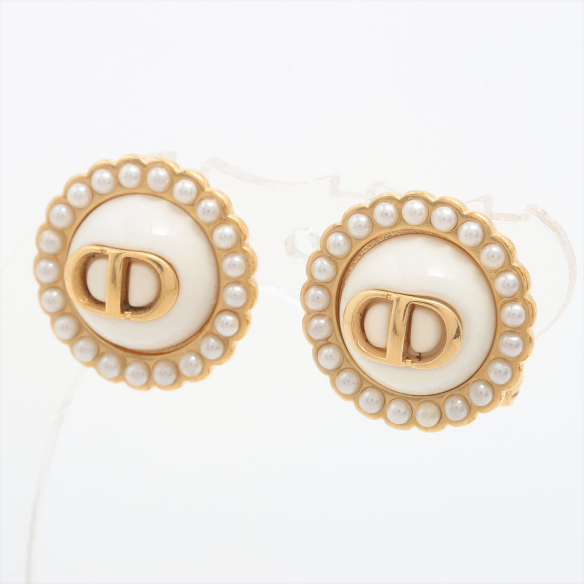 DIOR CLAIR D LUNE Clerc Doo Lune Earrings (for both ears) GP x fake pearl Gold