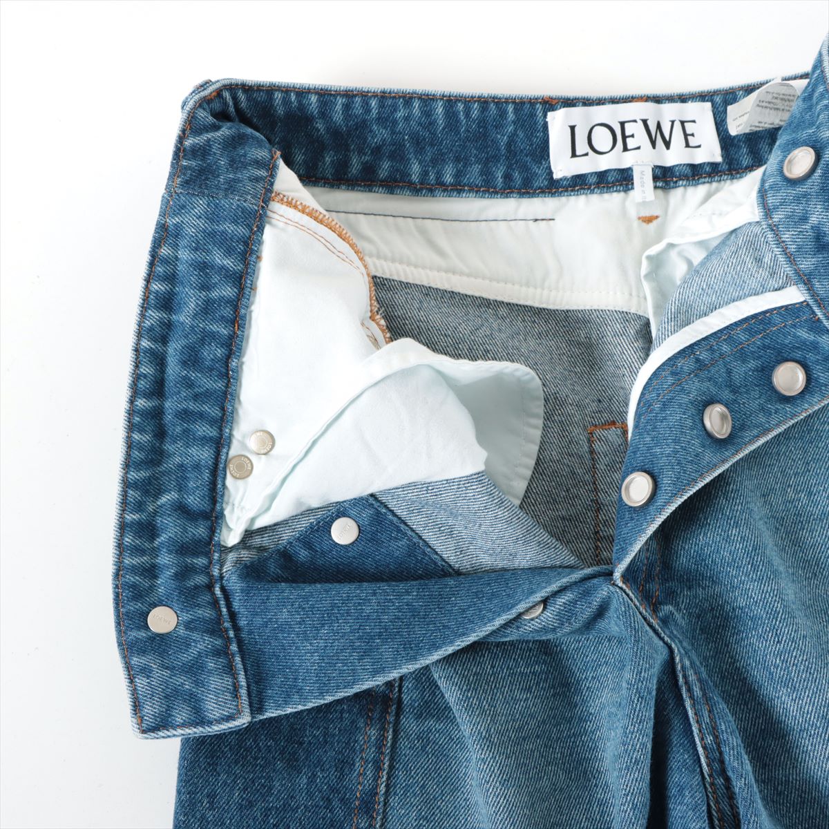 Loewe Cotton & polyester Denim pants 36 Ladies' Blue