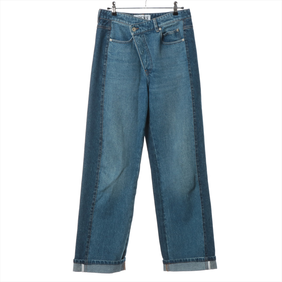 Loewe Cotton & polyester Denim pants 36 Ladies' Blue