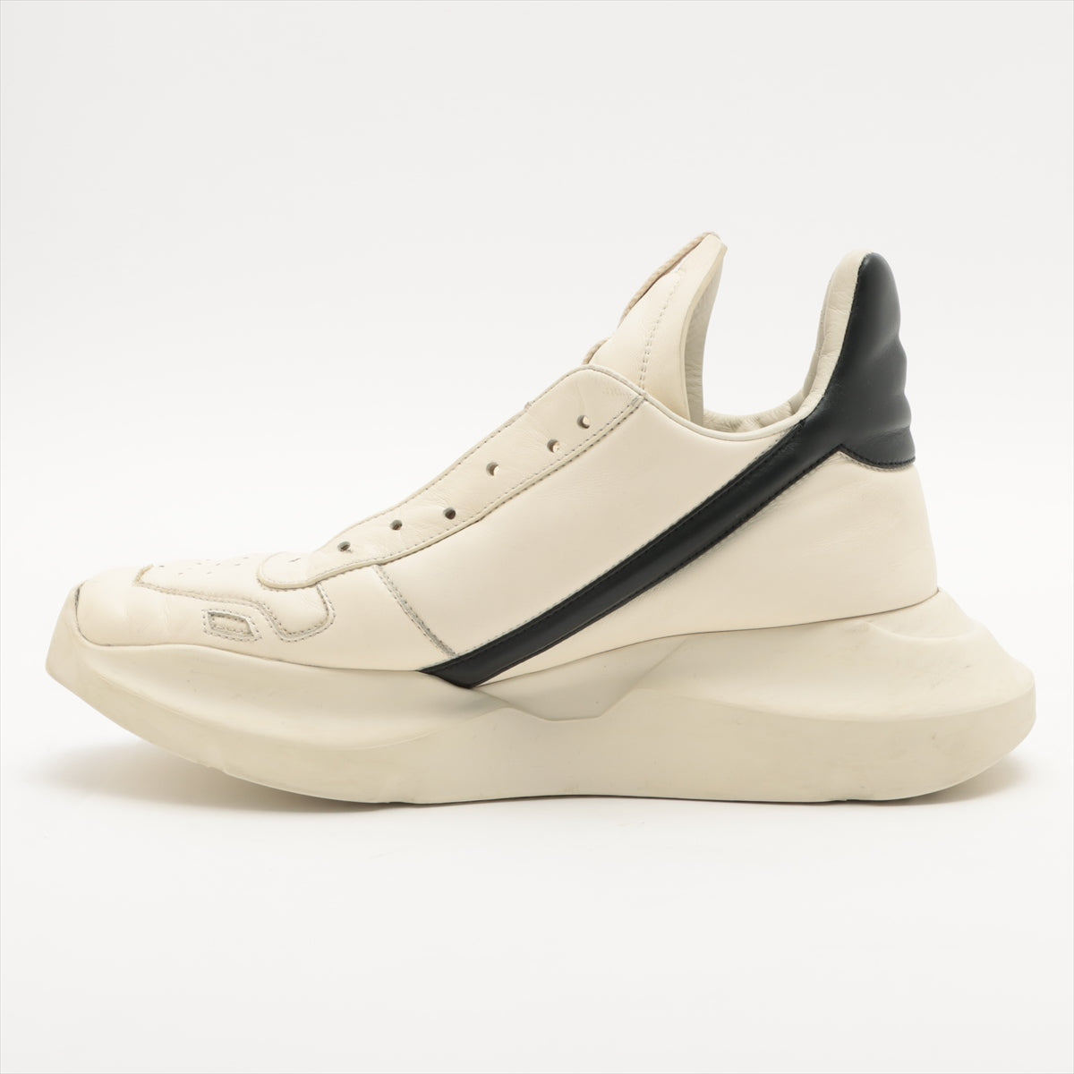 Rick Owens Leather High-top Sneakers 41 Men's Black x ivory 01C4814 Guess Runner
