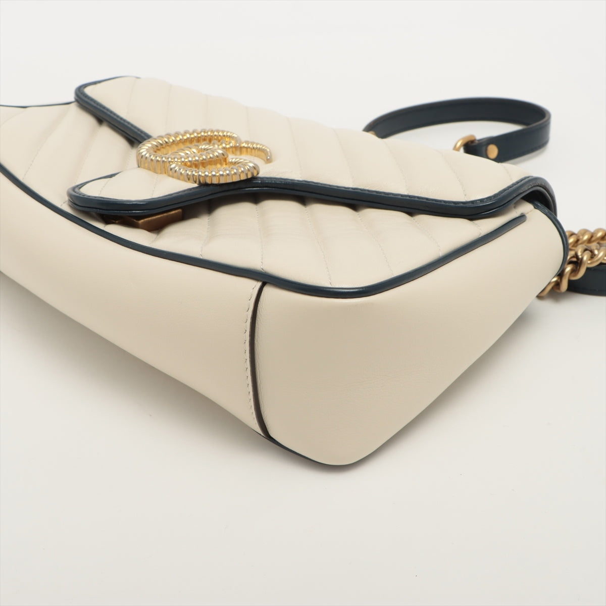 Gucci GG Marmont Leather Chain shoulder bag White 443497