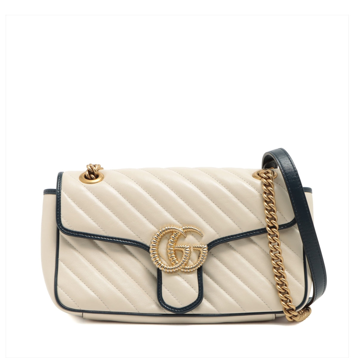 Gucci GG Marmont Leather Chain shoulder bag White 443497